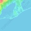 Topografische kaart Quonochontaug, hoogte, reliëf