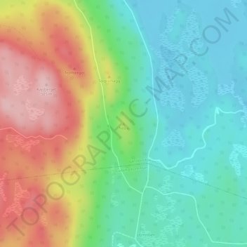 Topografische kaart Nopa, hoogte, reliëf