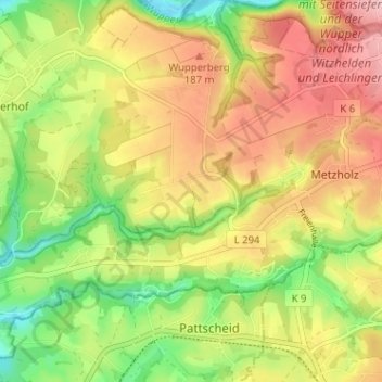 Topografische kaart Neuwinkel, hoogte, reliëf