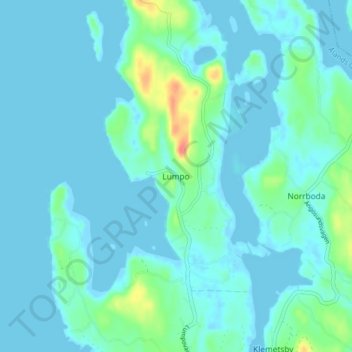 Topografische kaart Lumpo, hoogte, reliëf