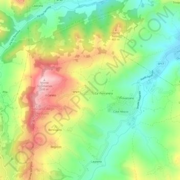 Topografische kaart Quinzano, hoogte, reliëf