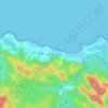 Topografische kaart Playa Chiquita, hoogte, reliëf