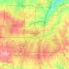Topografische kaart Oklahoma City, hoogte, reliëf