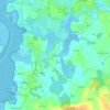 Topografische kaart Quélénnec, hoogte, reliëf
