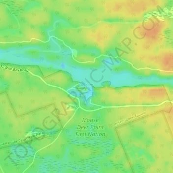 Topografische kaart Gordons Bay, hoogte, reliëf