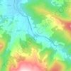 Topografische kaart Trebuesto, hoogte, reliëf