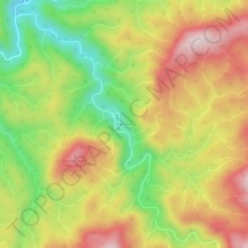 Topografische kaart Tremont, hoogte, reliëf