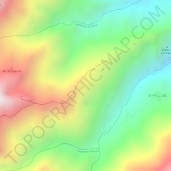Topografische kaart El Camelo, hoogte, reliëf