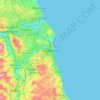 Topografische kaart Sunderland, hoogte, reliëf
