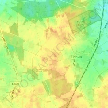 Topografische kaart Krumland, hoogte, reliëf