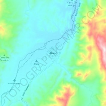 Topografische kaart Ataco, hoogte, reliëf