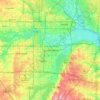 Topografische kaart Grand Prairie, hoogte, reliëf