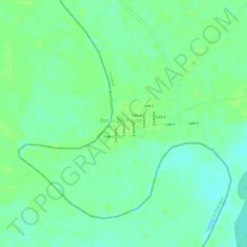 Topografische kaart BOCAS DEL PAUTO, hoogte, reliëf