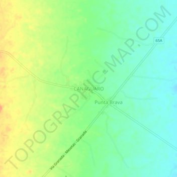 Topografische kaart CANAGUARO, hoogte, reliëf
