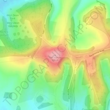 Topografische kaart The Trundle, hoogte, reliëf
