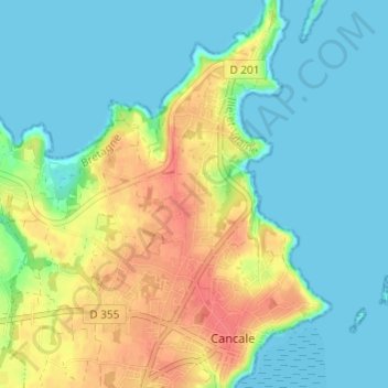 Topografische kaart La Haisse, hoogte, reliëf