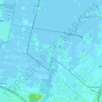 Topografische kaart Achterhoek, hoogte, reliëf
