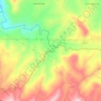 Topografische kaart Anajao, hoogte, reliëf