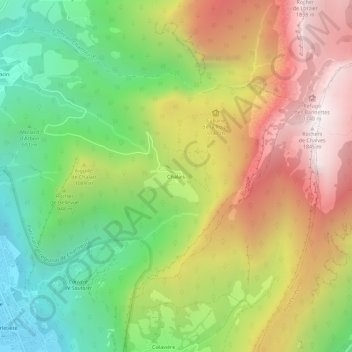 Topografische kaart Chalais, hoogte, reliëf