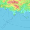 Topografische kaart Les Deux Frères, hoogte, reliëf