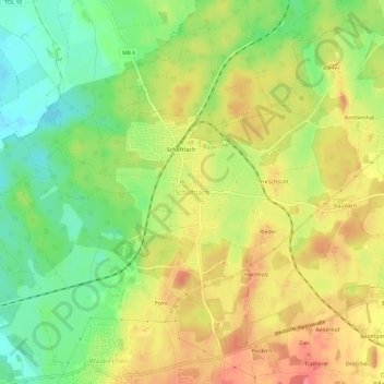 Topografische kaart Schaftlach, hoogte, reliëf