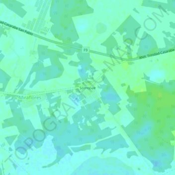 Topografische kaart Somopae, hoogte, reliëf