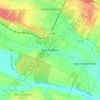 Topografische kaart Kleinhöflein, hoogte, reliëf