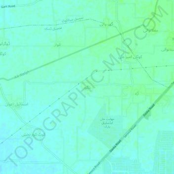 Topografische kaart ناگور, hoogte, reliëf