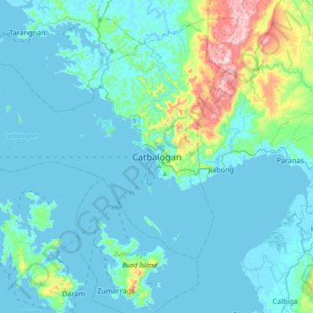 Topografische kaart Catbalogan, hoogte, reliëf