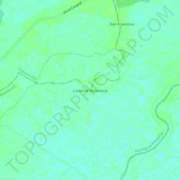 Topografische kaart Loma de Hojarasca, hoogte, reliëf