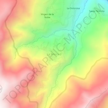 Topografische kaart La Merced, hoogte, reliëf