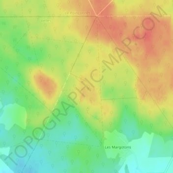 Topografische kaart Notre-Dame-du-Chêne, hoogte, reliëf