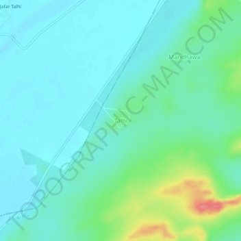 Topografische kaart Talhi, hoogte, reliëf