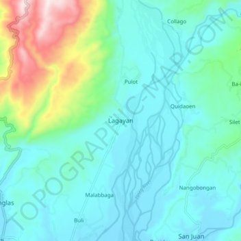 Topografische kaart Lagayan, hoogte, reliëf