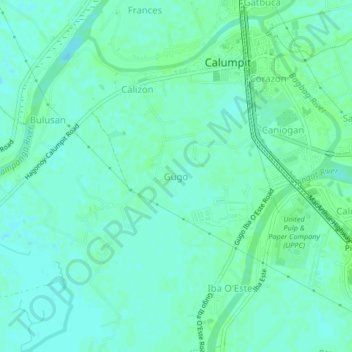 Topografische kaart Gugo, hoogte, reliëf
