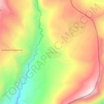 Topografische kaart La Yunga, hoogte, reliëf