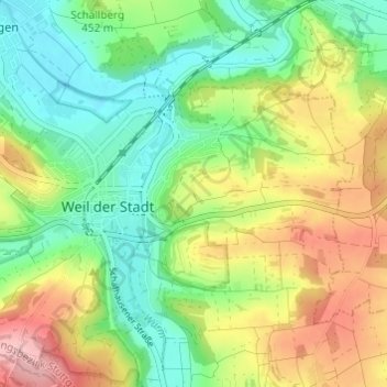 Topografische kaart Wasenhof, hoogte, reliëf