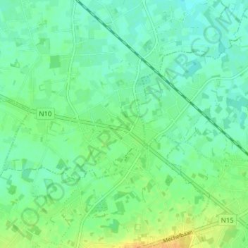 Topografische kaart Berlaar- Heikant, hoogte, reliëf