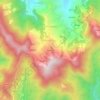 Topografische kaart Kumaon, hoogte, reliëf