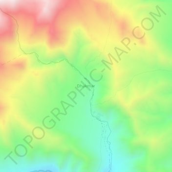Topografische kaart Dhakmar, hoogte, reliëf