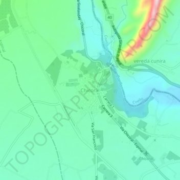 Topografische kaart Chicoral, hoogte, reliëf