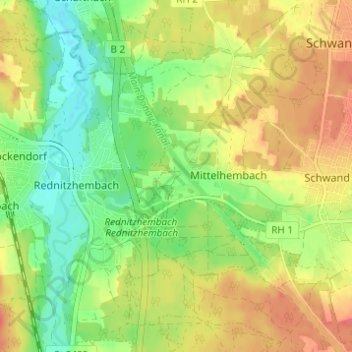 Topografische kaart Hagershof, hoogte, reliëf