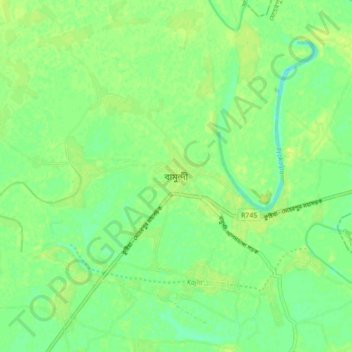 Topografische kaart Bamundi, hoogte, reliëf