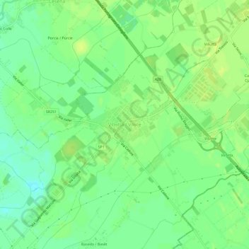 Topografische kaart Villotta / Vilote, hoogte, reliëf