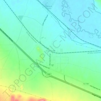 Topografische kaart Golconda, hoogte, reliëf