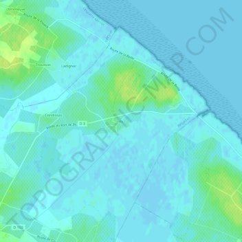 Topografische kaart By, hoogte, reliëf