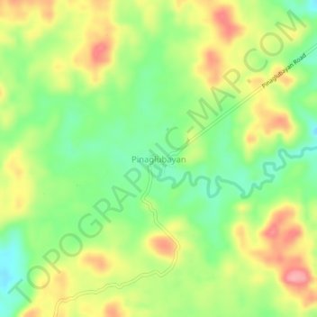 Topografische kaart Pinaglubayan, hoogte, reliëf