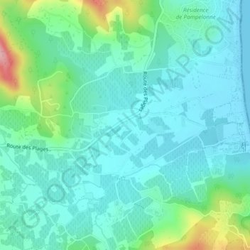 Topografische kaart La Grangue, hoogte, reliëf