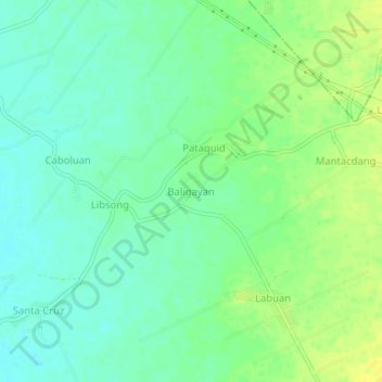 Topografische kaart Baligayan, hoogte, reliëf