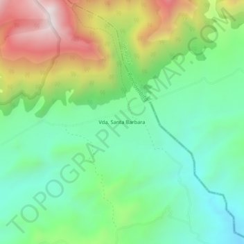 Topografische kaart Vda. Santa Barbara, hoogte, reliëf